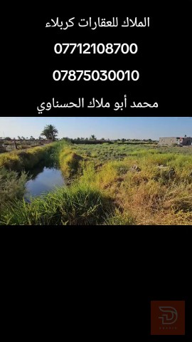 أرض زراعية بمساحة دونم واحد 2,500 متر مربع للبيع في كربلاء المقدسة