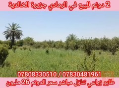 أرض زراعية في الرمادي 2 دونم للبيع في الأنبار