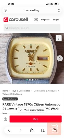 ساعة Citizen يابانية أصلية 1970 للبيع في بغداد