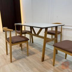 ميز طعام مع كراسي سطح مرمر 120×70 للبيع في بغداد