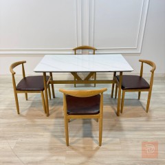 ميز طعام مع كراسي سطح مرمر 120×70 للبيع في بغداد