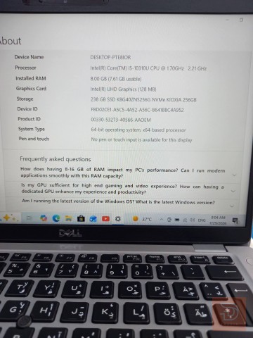 لابتوب DELL LATITUDE 5410 جيل عاشر مستعمل للبيع في بغداد
