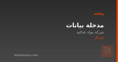 مدخلة بيانات — شركة مواد غذائية — ذي قار