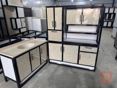 كاونتر مترونص ارضي وملحق دنكه مع سنك مرمر 1 متر و20 للبيع في بغداد