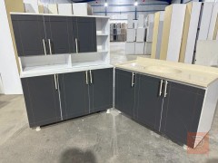 كاونتر خشب MDF مع سنك مرمر متر و20 سم للبيع في بغداد