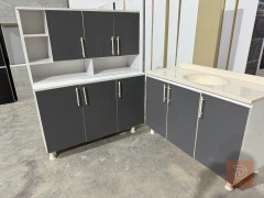 كاونتر خشب MDF مع سنك مرمر متر و20 سم للبيع في بغداد