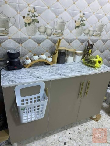 كاونتر خشب mdf مع سنك مرمر متر و20 للبيع في بغداد