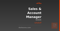 Sales & Account Manager — WADE — السليمانية