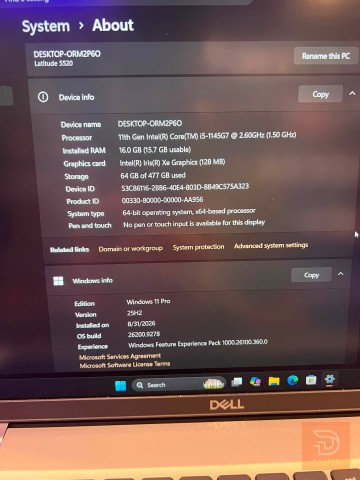 لابتوب Dell Latitude 5520 نظيف جداً مستعمل للبيع في بغداد