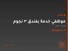 موظفي خدمة بفندق 3 نجوم — السليمانية