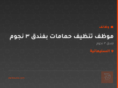 موظف تنظيف حمامات بفندق 3 نجوم — السليمانية