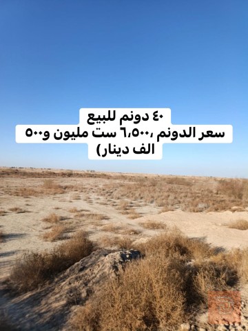ارض زراعية بمساحة ٤٠ دونم للبيع في الأنبار