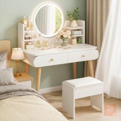 ميز مراية ابيض مع انارة لد 80×40×120 للبيع في بغداد