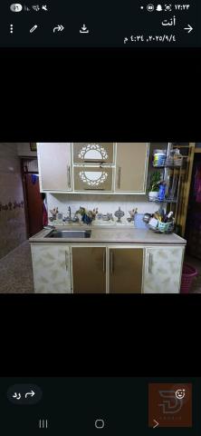 كاونتر ألمنيوم مع سنگ مرمر طبيعي 3 امتار و 2 متر سنگ للبيع في بغداد