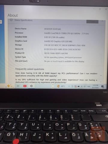 لابتوب لينوفو T480 مستعمل للبيع في نينوى