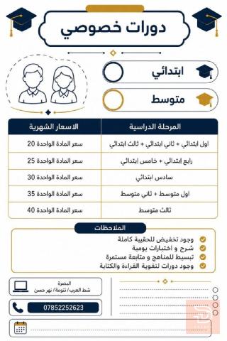 دروس خصوصية لطلبة الدور الثاني في البصرة