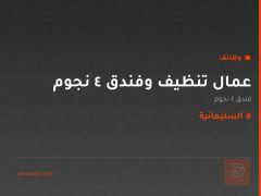 عمال تنظيف وفندق 4 نجوم — السليمانية