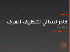كادر نسائي لتنظيف الغرف — السليمانية