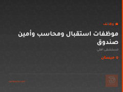 موظفات استقبال ومحاسب وأمين صندوق — ميسان