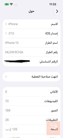 ابل ايفون 13 وردي 128 غيغا مستعمل للبيع في بغداد
