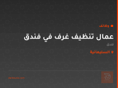 عمال تنظيف غرف في فندق — السليمانية