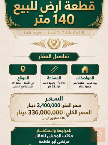 دار في حي الامانة 52.5 للبيع في بغداد