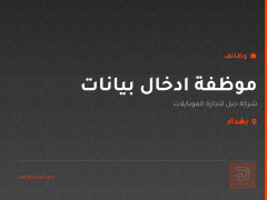 موظفة ادخال بيانات — بغداد