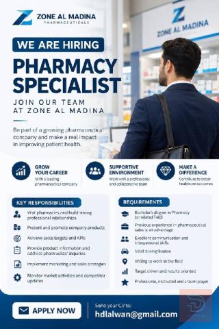 Pharmacy Specialist — MF — عموم العراق