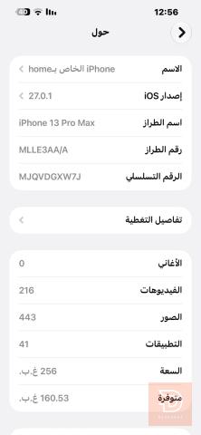 ابل ايفون 13 برو ماكس 256 غيغا سماوي سمائي للبيع في بغداد
