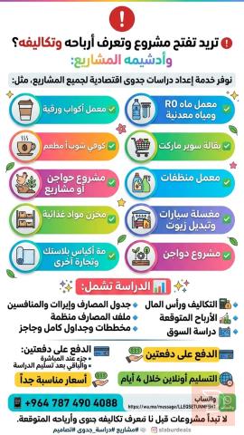 دراسة جدوى اقتصادية للمشاريع في عموم العراق