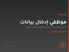 موظفي إدخال بيانات — عموم العراق