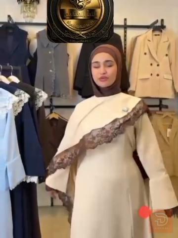 فستان مع وشاح خامة هوريم دابل تركي للبيع في بغداد