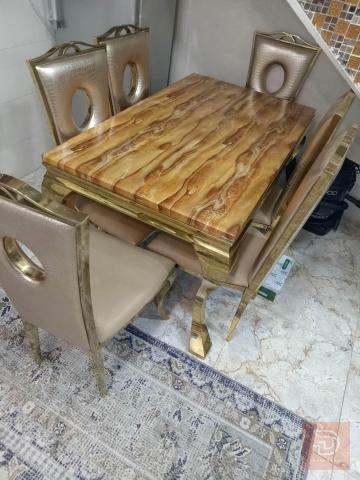ميز طعام مرمر مع 6 كراسي مستعمل للبيع في كربلاء المقدسة
